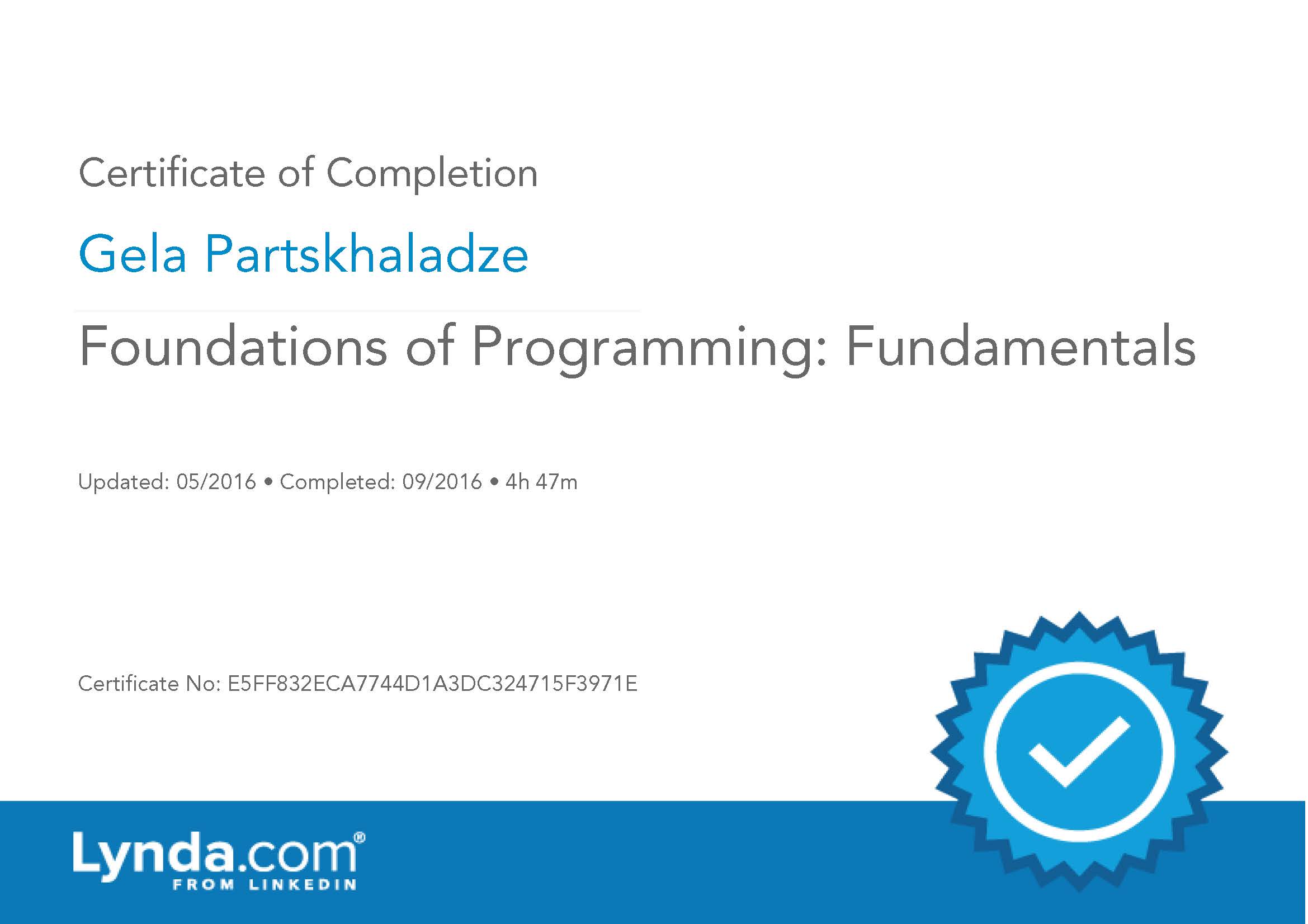 Programming Foundations: Fundamentals